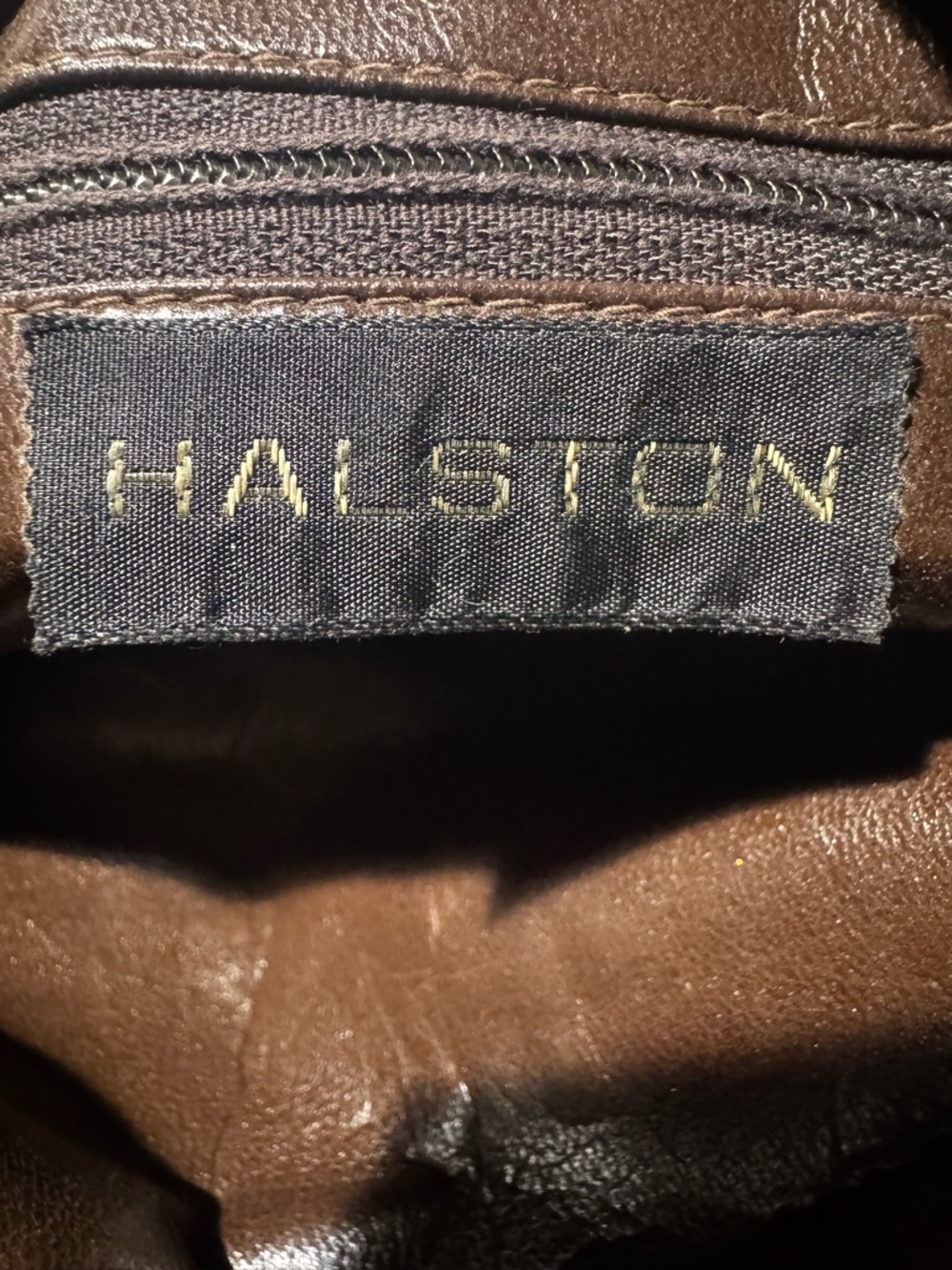 Vintage Halston Soft Brown Leather Fold-Over Clutch - Picture 2 of 4
